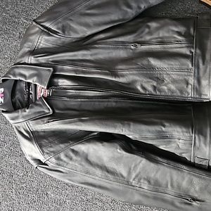 A Leather Motorcycle Coat.